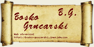 Boško Grnčarski vizit kartica